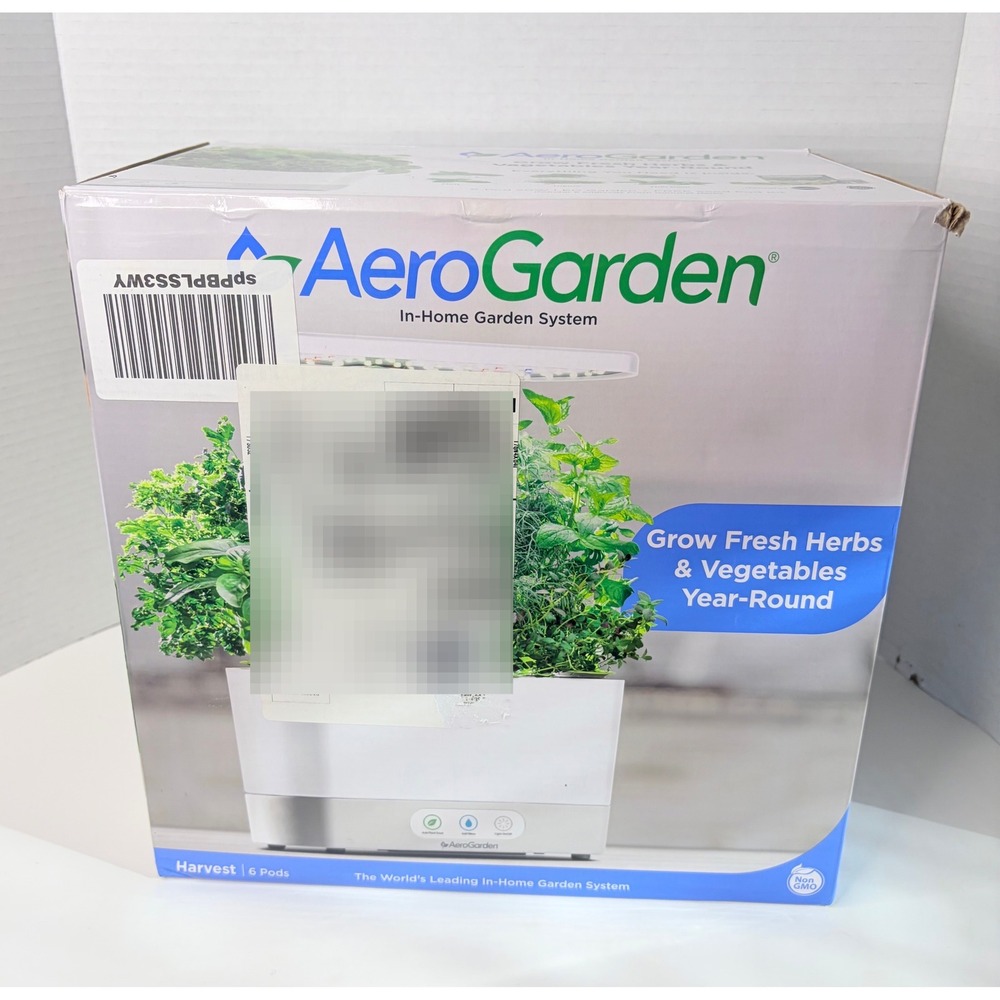 AeroGarden Harvest 6-Pod Indoor Hydroponic Garden System White with LED Light
